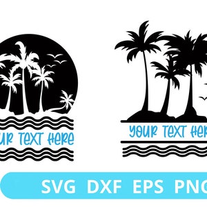 Palm Tree Svg , Split Frame, Cut Files, Digital Download, Cutting File ...