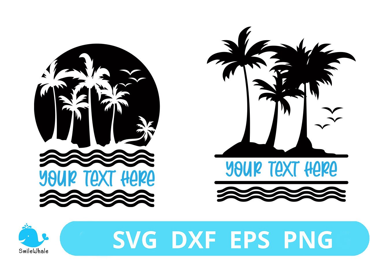 Palm Tree Svg , Split Frame, Cut Files, Digital Download, Cutting File ...