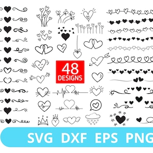 Heart Doodle SVG, Cricut, Hand-drawn Heart SVG, Valentine Heart SVG, Cut Files Cricut