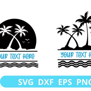 Palm Tree Svg , Split Frame, Cut Files, Digital Download, Cutting File ...