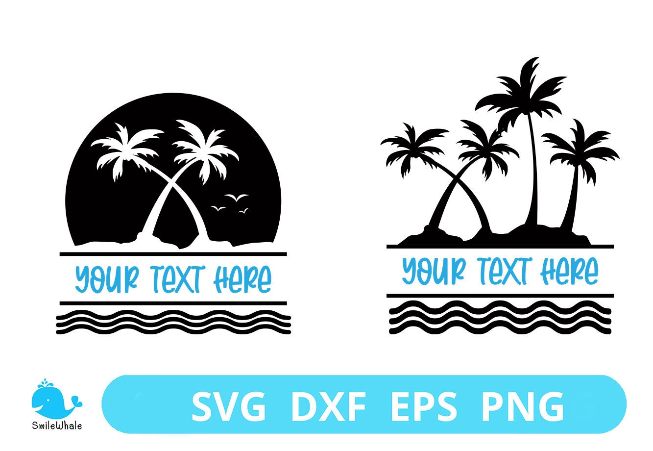 Palm Tree Svg , Split Frame, Cut Files, Digital Download, Cutting File ...
