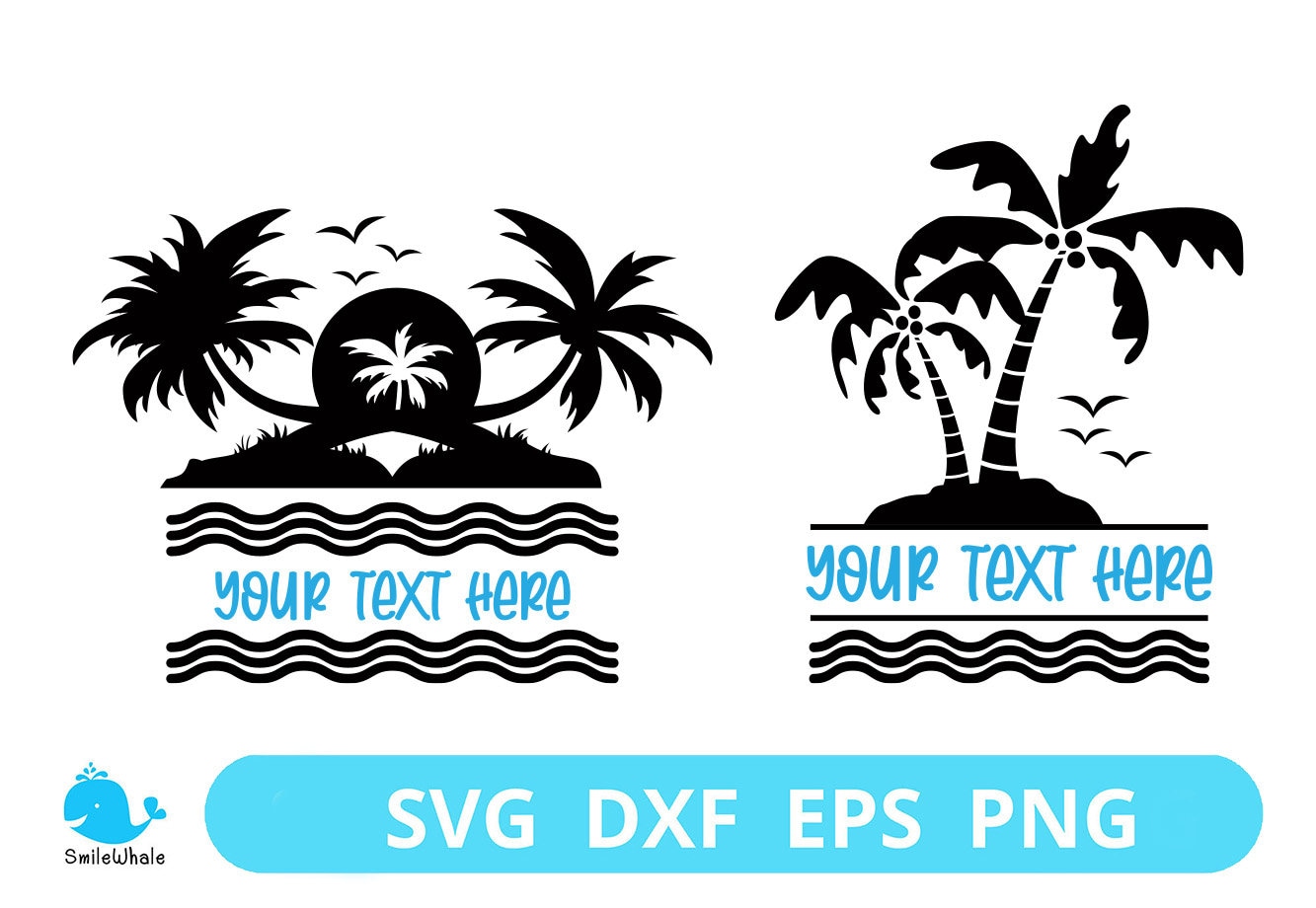 Palm Tree Svg , Split Frame, Cut Files, Digital Download, Cutting File ...