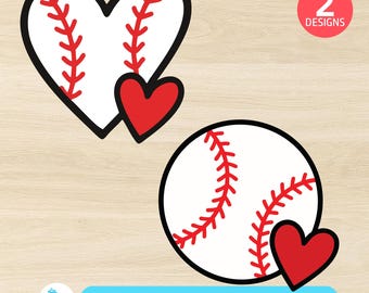 野球SVG、野球ハートSVG、野球ラブSVG、ソフトボール、カットファイル、デジタルダウンロード