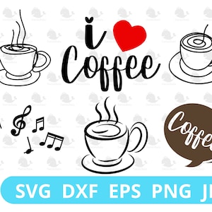 Coffee SVG, Coffee cup cut file, Silhouette Cricut,  SVG Bundle, digital download, Coffee Mug
