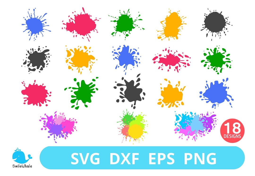Paint Splatter SVG, Paint Splats SVG, Cut File for Cricut, Silhouette ...