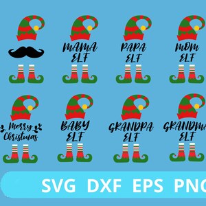 Elf Family Svg, Christmas Svg, Digital Download, Cricut, Silhouette, png, Dxf