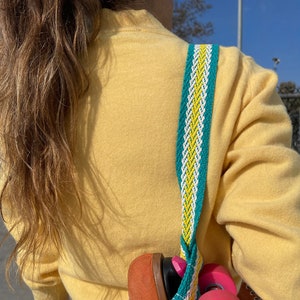 Lemon Mojito Cotton Roller Skate Leash, Adjustable Roller Skate Sling, Skate Carrier roller skate strap green skate leash yellow skate leash