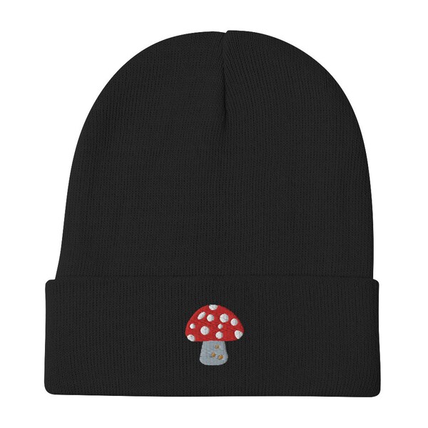 Huggalugs Mushroom Hand Knit Beanie Hat