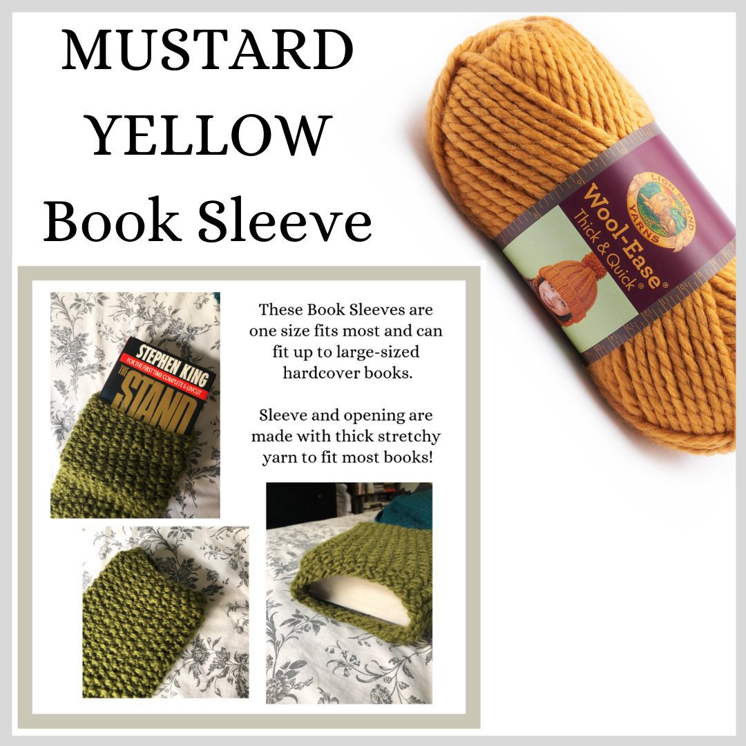 Mustard Yellow Knit Book Sleeve Paperback Hardcover Ipad Etsy