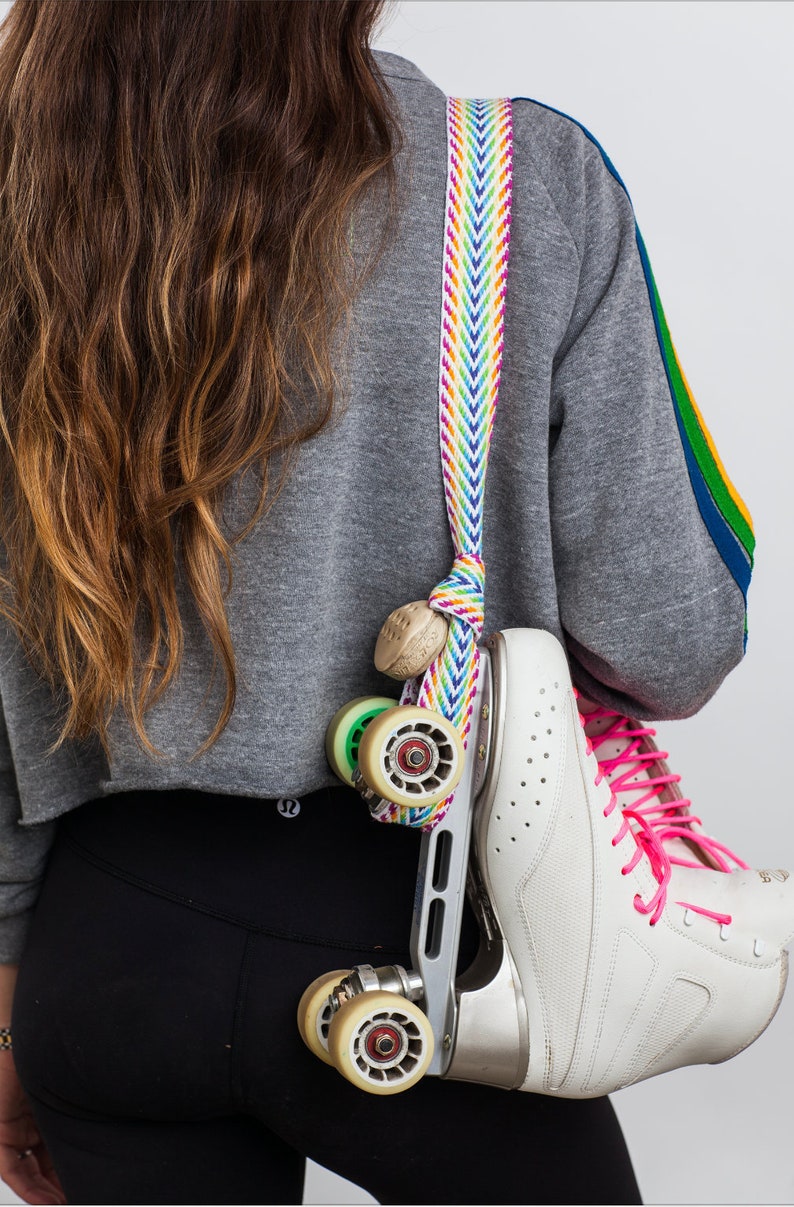 Rainbow Cotton Roller Skate Leash Adjustable Roller Skate Etsy