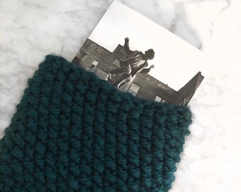 Ocean Blue Knit Book Sleeve | Paperback, Hardcover, iPad, Kindle Paperwhite Case