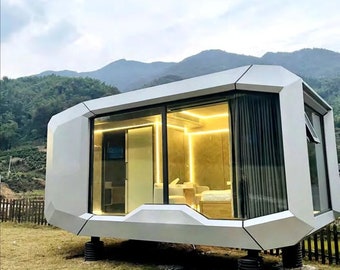 Turnkey Tiny Home with FULL BATH, Futuristic Modern Space Tiny Home Airbnb Short Term Rental Cyber Home 20 ft