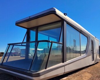 SPACE Tiny Home Capsule with FULL BATH, Futuristic Modern Space Tiny Home Airbnb Short Term Rental Turnkey