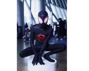 Miles Morales Cosplay Costume Suit Across the SpiderVerse Costume Gwen Stacy Cosplay Costume，Customized Handmade Movie Prop