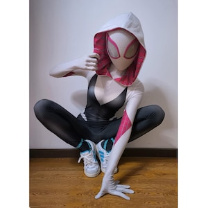 Spidergwen Cosplay Costume Suit Across the SpiderVerse Costume Gwen Stacy Cosplay Costume，Customized Handmade Movie Prop