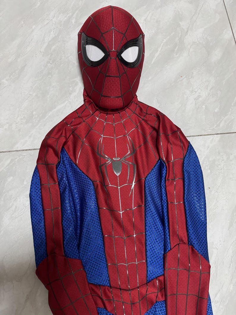 Disfraz de Spiderman de la marca Brand New Day, disfraz mejorado de Tom Holland, traje de Spiderman para cosplay, regalo personalizado hecho a mano, accesorio de película para usar imagen 3