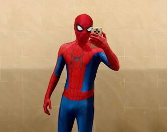 Brand New Day Spiderman Cosplay Costume Tom Holland Upgraded Costume Spiderman Cosplay Suit，Customized Handmade Gift，Wearable Movie Prop