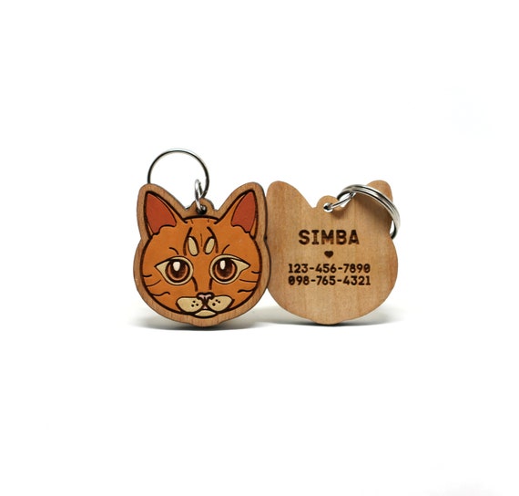 Cat name tags etsy Clearance