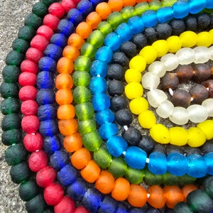 58 kleine gerecyclede glaskralen, kralen voor het maken van sieraden