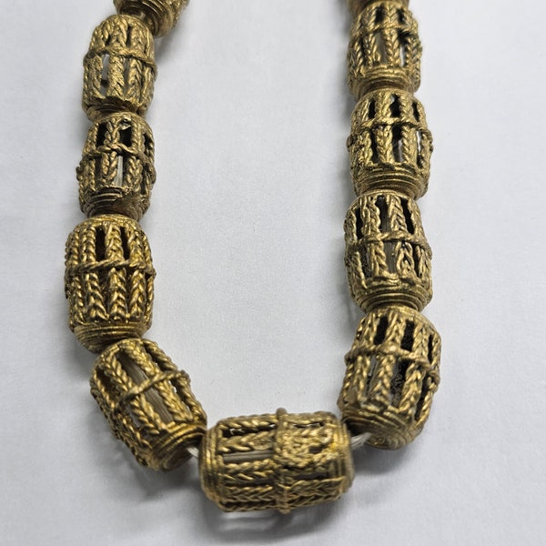 24 Ashanti Brass Beads, Recycled Metal Beads