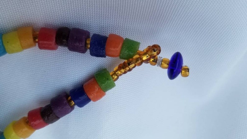 Multicolored African Powered glass Necklace