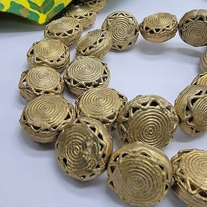 24 African Brass Beads, Lost Wax