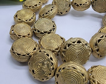 24 African Brass Beads, Lost Wax