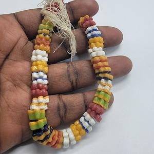 60 Stars African Spacer Beads, Krobo Disk, African Beads