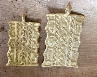 African Brass Pendant, Brass Beads