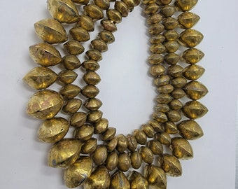 Gold Tuareg Bi-cone Beads, African Beads, Jewelry Making