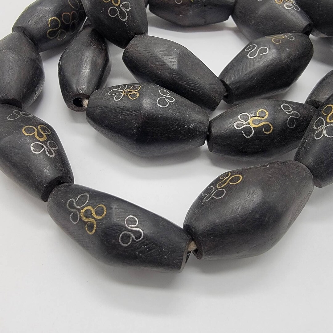 25 Ebony Wood Beads, African Wooden Beads Etsy