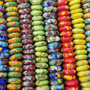 25 Pieces of powered glass spacer African beads, Krobo beads, recycle beads