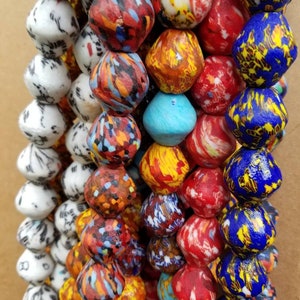 Recycled Bi-cone Beads, African Beads, Krobo Glass Beads