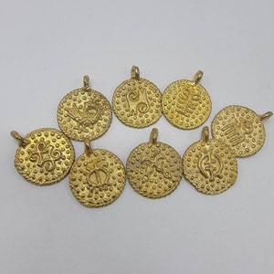 Adinkra Pendant, Ethnic Beads, African Brass Beads