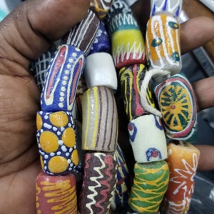 35 Large Mix African Beads, Craft Beads, Recycle Glass - Etsy