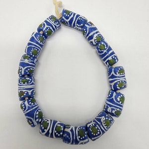 Blue Printed African Beads