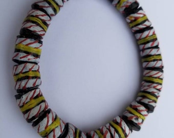 19 Handgemalte Krobo Glas Afrikanische Perlen