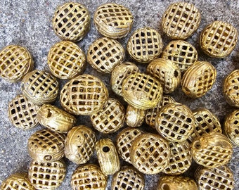 Small Net African Brass Beads, Lost Wax