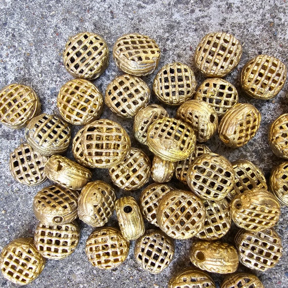 Small Net African Brass Beads, Lost Wax