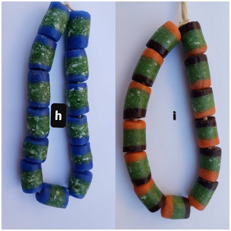 Cylinder African Bead Powdered Glass Beads Jewelry Making Etsy UK