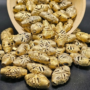 Bicone  Brass Beads, African Beads, Polish Brass