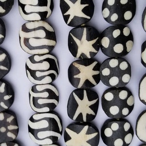 Batik Bone Beads, African Beads