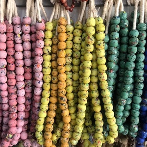 Terrazzo Beads, Ghana Beads, Handmade African Beads
