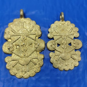 Raw African Brass Pendant, African Jewelry, Metal Findings