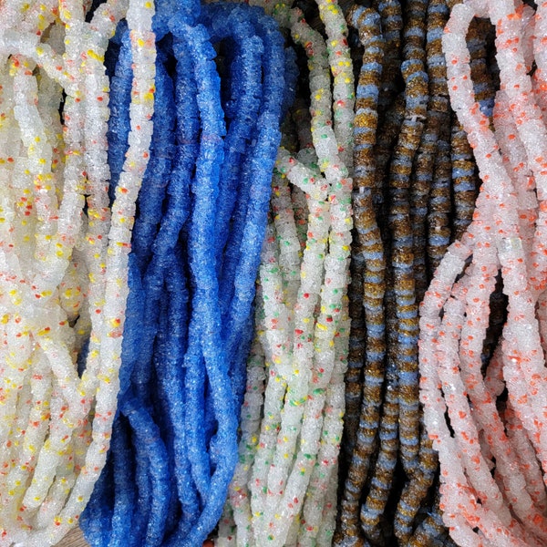 100 Sugar Glass Beads, Recycled Glass Beads