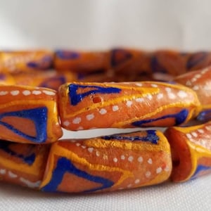 10 African beads, Krobo beads, recycle beads