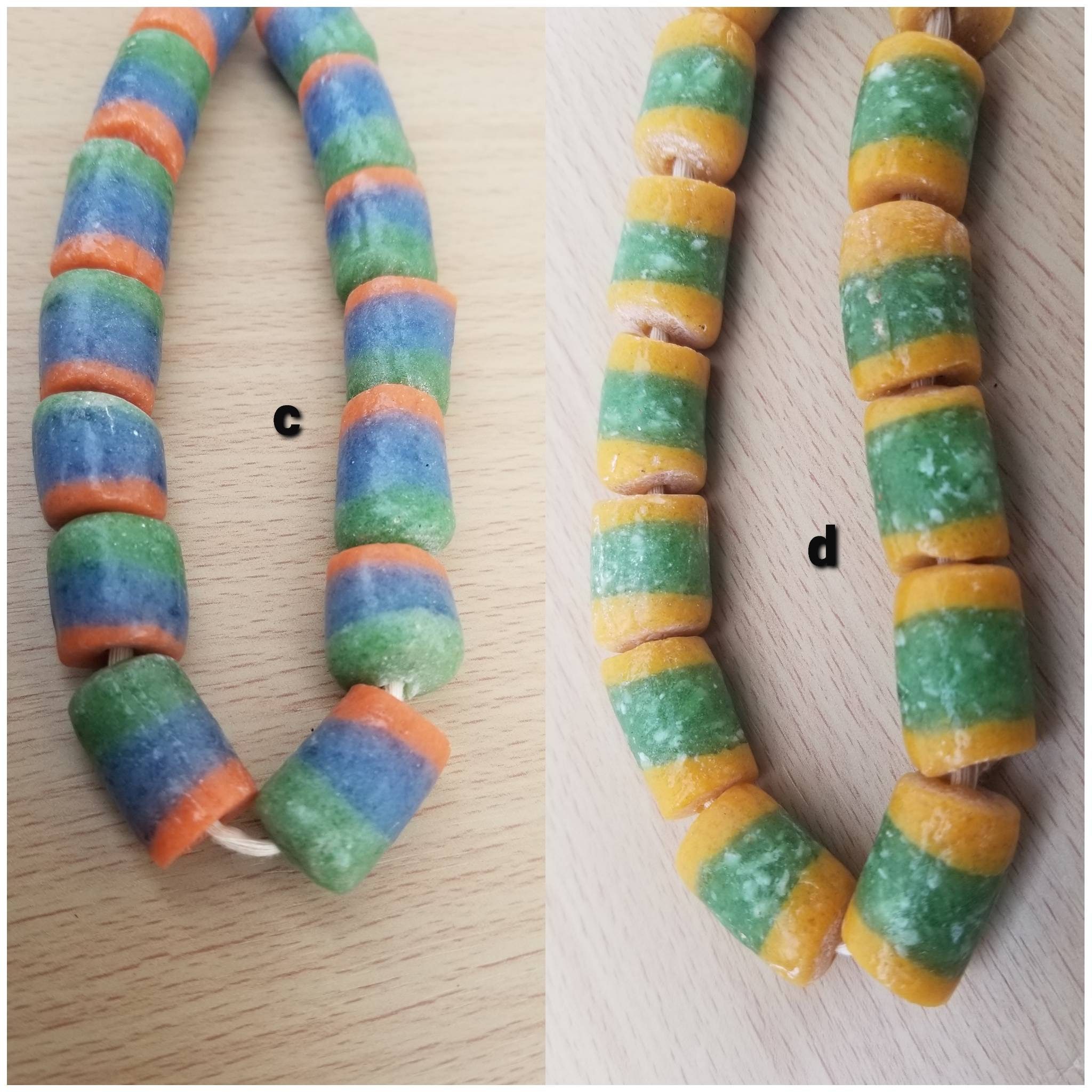 Cylinder African Bead Powdered Glass Beads Jewelry Making Etsy