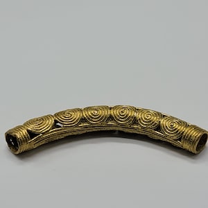 Curved African Brass Beads, African Pendant