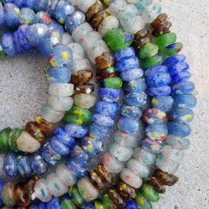 Mix Authentic African Recycled Glass Beads, Rough Bottle Glass Beads