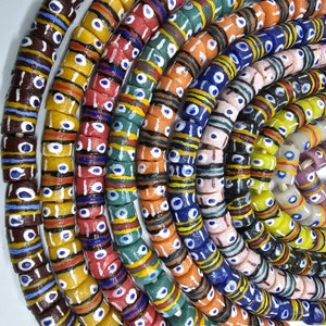 Ooggemengde kralen, Afrikaanse glaskralen, handgemaakte sieraden